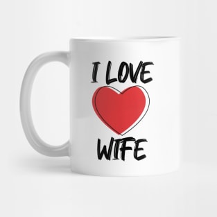 I Love Wife with Red Heart Mug